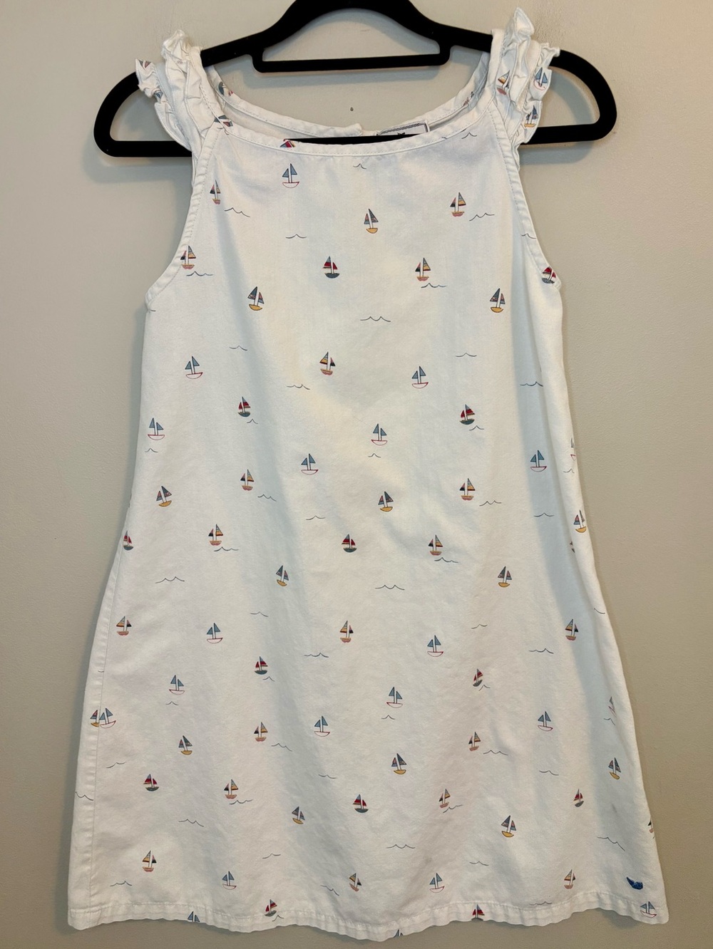 Petite Plume Girls Sailboat Print Nightgown Dress Size 10 White